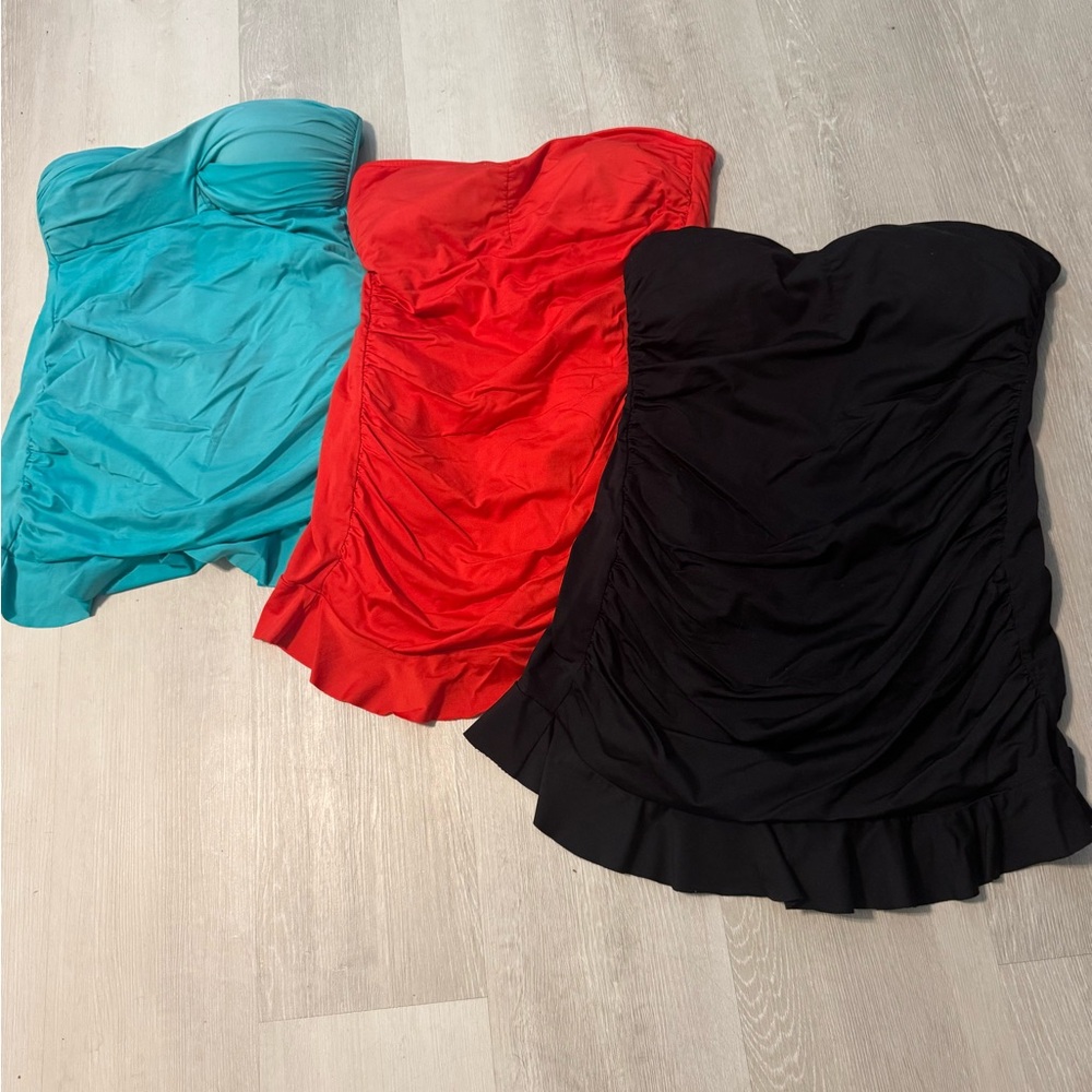 Allen B. By Allen Schwartz Women's Swim One Pieces - Turquoise,‎ Red, Black